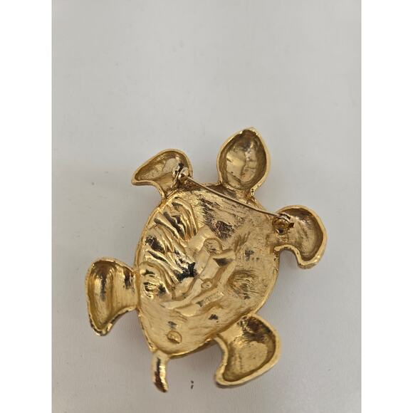 Brass Turtle Figurine Small Sea Turtle Sculpture Nautical Desk Decor - Picture 3 of 3